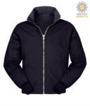 Padded nylon jacket, two external pockets, zip closure, color grey PANORTH2.0.BLU