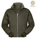 Padded nylon jacket, two external pockets, zip closure, color brown PANORTH2.0.VE