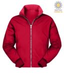 Padded nylon jacket, two external pockets, zip closure, color red PANORTH2.0.RO