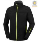Two tone, waterproof, softshell jacket with concealed hood. Colour white & black PASTORM.NEGI