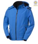 Softshell jacket with hood, zip closure, rainproof, reflective profiles on front, back and along the sleeves. Colour: Red
 ROHH621.AZZ