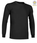 Long-sleeved, fire-retardant and antistatic long-sleeved T-Shirt, crew neck, elasticated cuffs, certified ASTM F1959-F1959M-12, EN 1149-5, CEI EN 61482-1-2:2008, EN 11612:2009, co POFR11.NE
