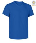 Short sleeve V-neck T-shirt, color royal blue  PAV-NECK.AZR