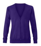 Women V-neck cardigan with ribbed neck and cuffs, central opening, cotton and acrylic fabric.
color burgundy
 X-PR697.PU
