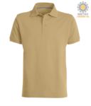 Short sleeved polo shirt with three buttons closure, 100% cotton, light military green colour PAVENICE.MAC