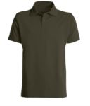 Short sleeved polo shirt, closed collar, double stitching on shoulders and armholes, vents at the bottom, reinforcement on the back of the neck, colour green X-CPUI10.145