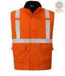 Multifunction vest, waterproof fabric, chemical protection, antistatic, reflective band, yellow color. CE certified, EN 1149-5, AS/NZS 4602.1 N/D, UNI EN 20471:2013, EN 13034, UNI EN ISO 14116:2008 POS776.AR