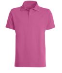 Short sleeved polo shirt, closed collar, double stitching on shoulders and armholes, vents at the bottom, reinforcement on the back of the neck, colour wine
 X-CPUI10.310