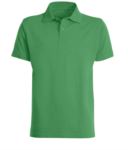 Short sleeved polo shirt, closed collar, double stitching on shoulders and armholes, vents at the bottom, reinforcement on the back of the neck, colour black 
 X-CPUI10.520