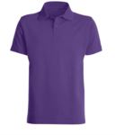Short sleeved polo shirt, closed collar, double stitching on shoulders and armholes, vents at the bottom, reinforcement on the back of the neck, colour wine
 X-CPUI10.350