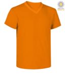 Short sleeve V-neck T-shirt, color melange grey PAV-NECK.AR