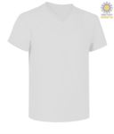 Short sleeve V-neck T-shirt, color white PAV-NECK.BI