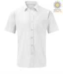 men short sleeved shirt polyester and cotton Turquoise color X-K551.BI