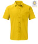 men short sleeved shirt polyester and cotton lime color X-K551.GI