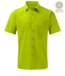 men short sleeved shirt polyester and cotton silver color X-K551.LI