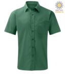 men short sleeved shirt polyester and cotton green color X-K551.VE