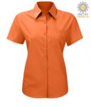 women shirt with short sleeves for work Orange X-K548.AR
