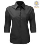 work uniform shirt with 3/4 sleeves Turquoise color X-K558.NE