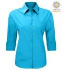 work uniform shirt with 3/4 sleeves Turquoise color X-K558.TU