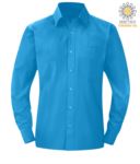 men long sleeved shirt Blu color for professional use X-K545.TU