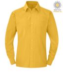 men long sleeved shirt Yellow color for professional use X-K545.GI