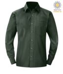 men long sleeved shirt Green color for professional use X-K545.VE
