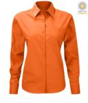 women long sleeved shirt for work uniform orange color X-K549.AR