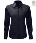 women long sleeved shirt for work uniform Dark Grey color X-K549.BL