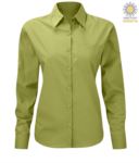 women long sleeved shirt for work uniform Green color X-K549.LI