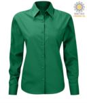 women long sleeved shirt for work uniform Green color X-K549.VE