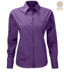 women long sleeved shirt for work uniform Purple color X-K549.VI