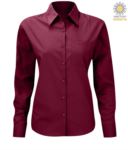 women long sleeved shirt for work uniform Wine color X-K549.WI