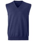 V-neck unisex vest, classic cut, cotton and acrylic fabric. Wholesale of elegant work uniforms. navy blue colr X-R716M.DBM