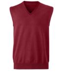 V-neck unisex vest, classic cut, cotton and acrylic fabric. Wholesale of elegant work uniforms. burgundy color
 X-R716M.CRM