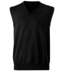 V-neck unisex vest, classic cut, cotton and acrylic fabric. Wholesale of elegant work uniforms. black color
 X-R716M.NE
