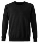 Men crew neck pullover, long sleeves, ribs on the lower edges and cuffs, cotton and acrylic fabric
color black
 X-R717M.NE