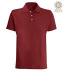 Short sleeved polo shirt in burgundy jersey JR991464.BU