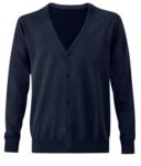 Men V-neck cardigan, classic cut model, ribbed neck and cuffs, central opening, cotton and acrylic fabric
color grey
 X-RJ715M.FN