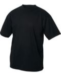 T-shirt, ribbed collar with elastane, color black X-F61082.NE
