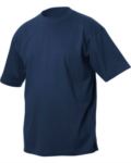 T-shirt, ribbed collar with elastane, color navy blue X-F61082.BLU