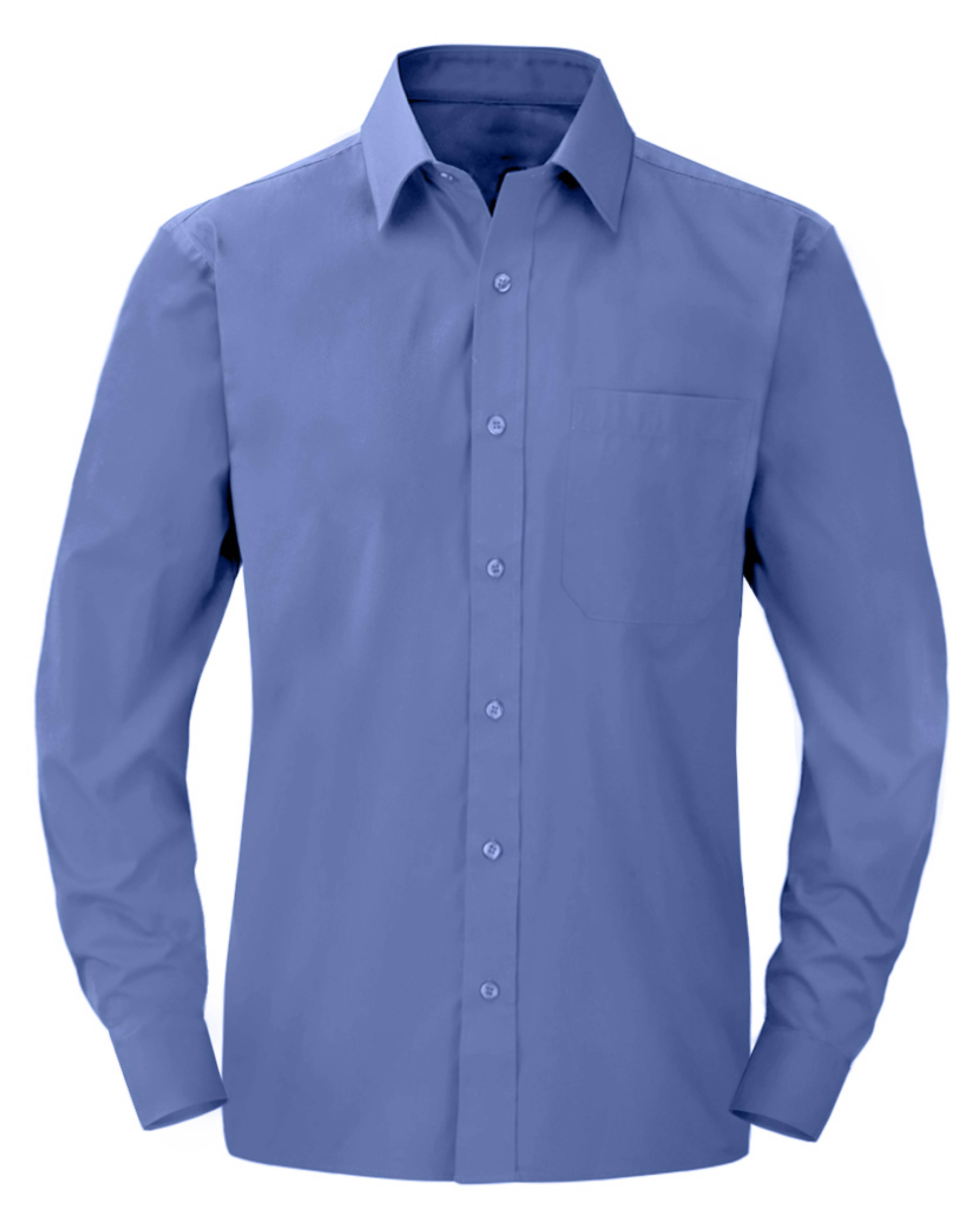 Modello di camicia azzurra manica lunga, che può essere realizzata con tessuto antivirale 