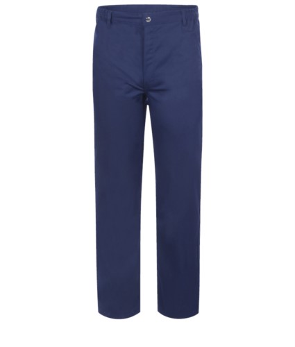 Antacid and antistatic trousers, multi-pocket, blue colour, certified EN 13034, EN 1149-5