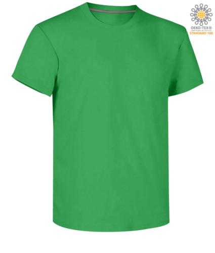 Man short sleeved crew neck cotton T-shirt, color jelly green