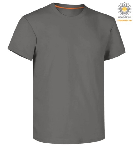 Man short sleeved crew neck cotton T-shirt, color smoke