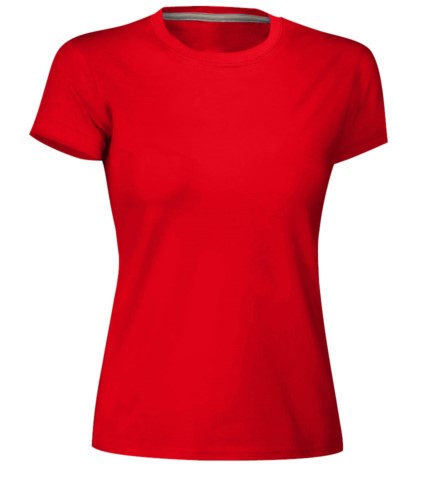 Women short-sleeved cotton short-sleeved crew neck T-shirt, color red