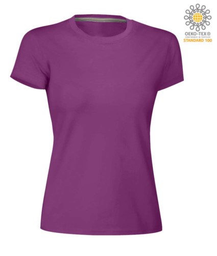 Women short-sleeved cotton short-sleeved crew neck T-shirt, color summer violet