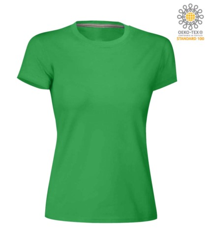 Women short-sleeved cotton short-sleeved crew neck T-shirt  color jelly green