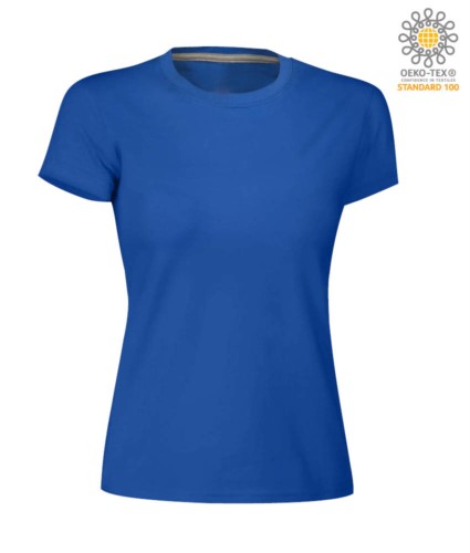 Women short-sleeved cotton short-sleeved crew neck T-shirt  color royal blue