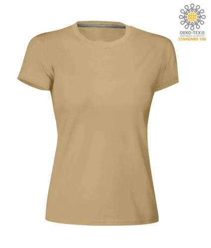 Women short-sleeved cotton short-sleeved crew neck T-shirt  color Warm Brown