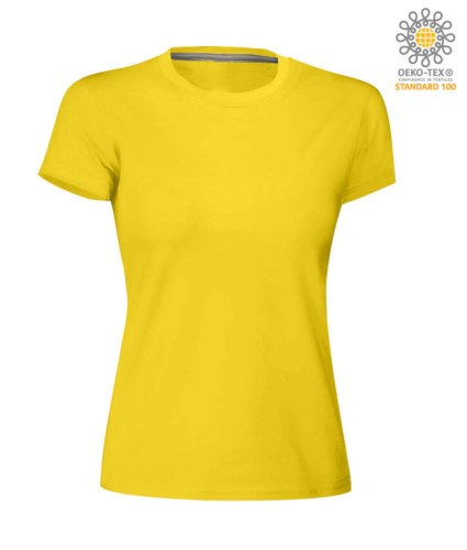 Women short-sleeved cotton short-sleeved crew neck T-shirt  color yellow